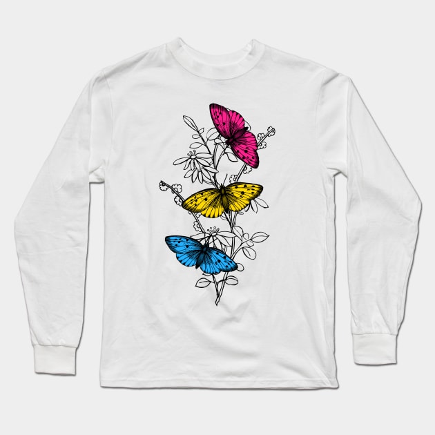 Pansexual Butterflies Long Sleeve T-Shirt by Fusti